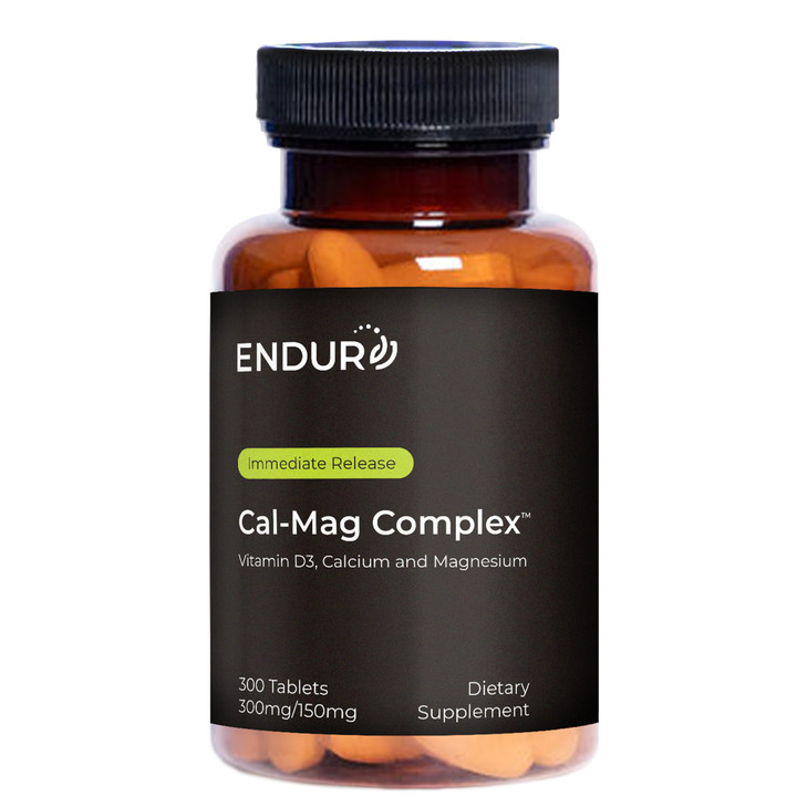 Endur Cal-Mag Complex, Bone & Heart Support for Active Lifestyles, Calcium and Magnesium with Vitamin D3, Gluten Free, 300 Tablets