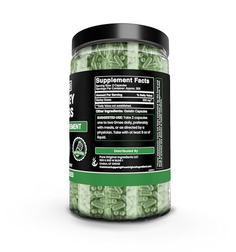 Pure Original Ingredients Barley Grass (730 Capsules) No Magnesium Or Rice Fillers, Always Pure