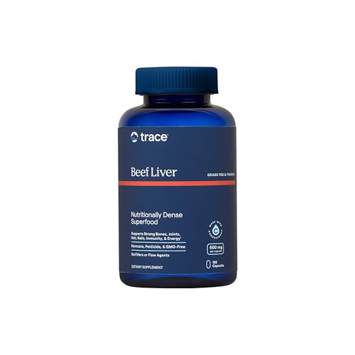 Trace Minerals Beef Liver - Beef Liver Supplement for Overall Body Health - Bone, Energy, Immune & Organ Support - Healthy Hair & Skin - Natural Supe
