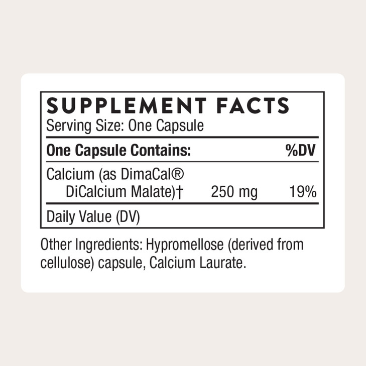 THORNE - Calcium - (Formerly DiCalcium Malate) - Chelated Calcium for Enhanced Absorption with DimaCal for Bone Density Support* - 120 Capsules