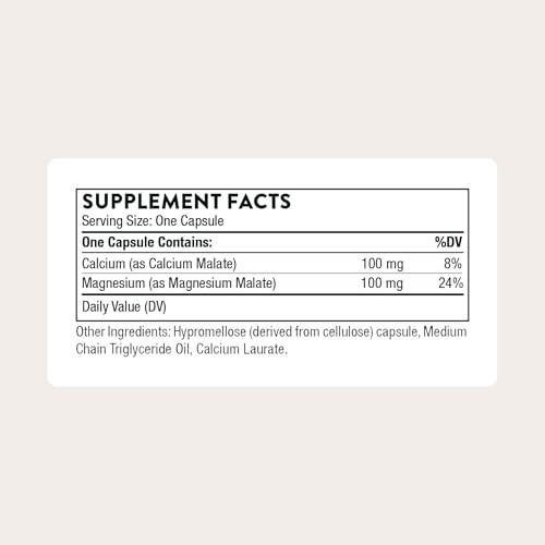 THORNE - Calcium-Magnesium Malate - Gluten-Free Supplement with Magnesium & Calcium Supports Bone Health & Muscle Fatigue* - 240 Capsules