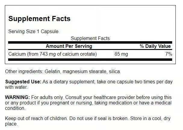 Swanson Calcium Orotate 85 mg 60 Caps 2 Pack
