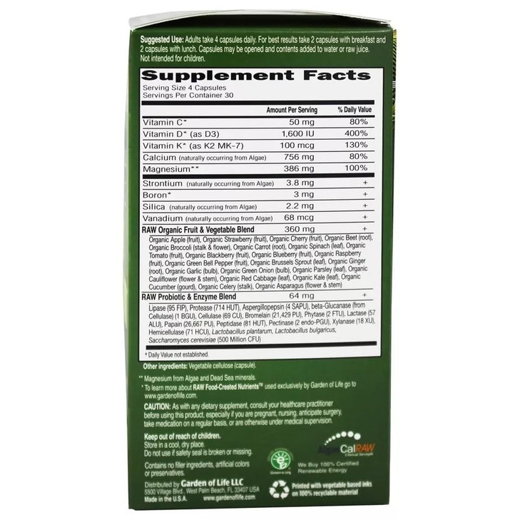 Vitamin Code RAW Calcium - 120 Capsules (Pack of 2)