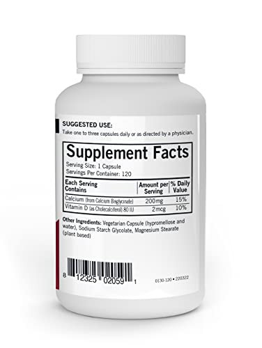 Kirkman's purest Calcium 200 mg - Hypoallergenic 120 Vegetarian Capsules - Gluten and Casein Free