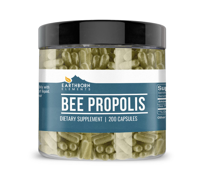 Earthborn Elements Bee Propolis (200 Capsules) Pure & Natural, Gluten-Free & Non-GMO