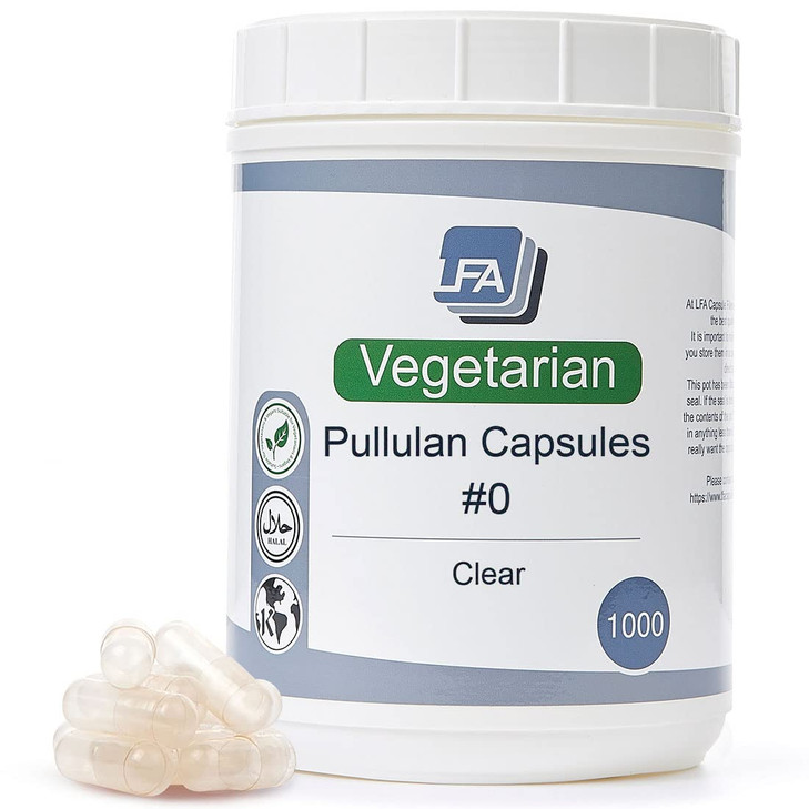 Size 0 Empty Capsules - Vegan Pullulan - 1000 Count Vegetarian Capsules Empty - Joined Fillable 0 Vegetable Pill Capsules - Veggie Caps for Capsule F