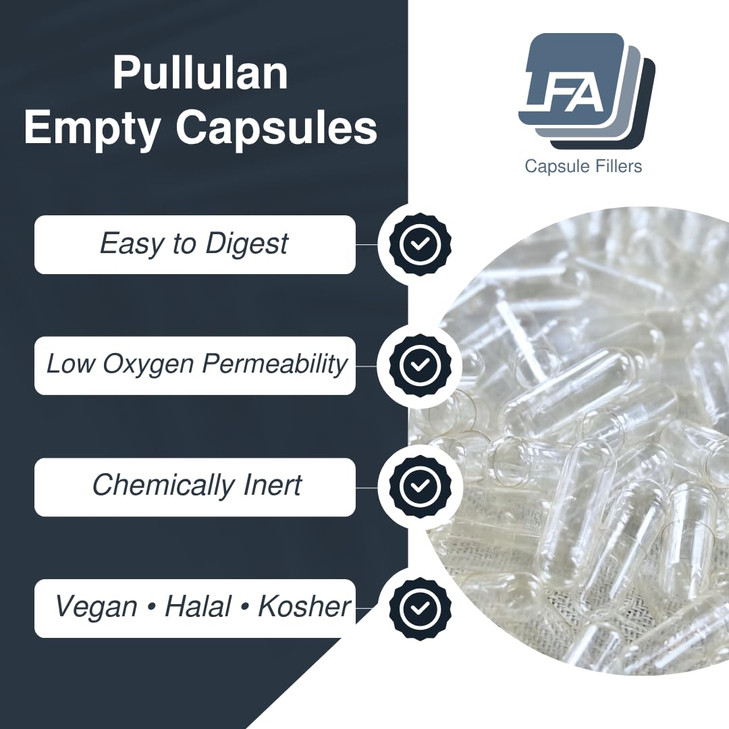 Size 0 Empty Capsules - Vegan Pullulan - 1000 Count Vegetarian Capsules Empty - Joined Fillable 0 Vegetable Pill Capsules - Veggie Caps for Capsule F