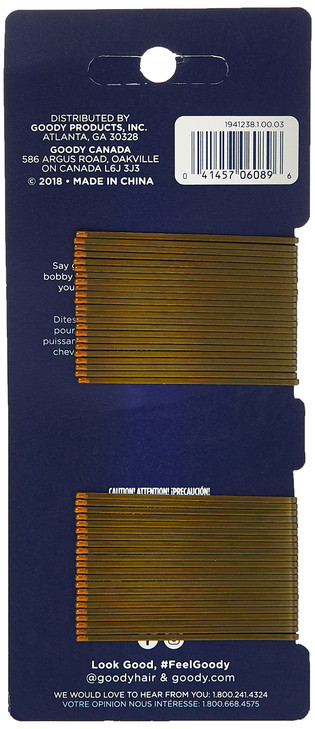 Goody Bobby Pins, Brown, 45 Count
