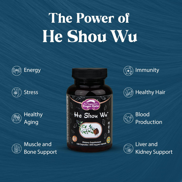 Dragon Herbs He Shou Wu | Prepared He Shou Wu Supplement to Support Energy, Mood, Immune Support, Healthy Aging, Hair | All Natural Ingredients, Non-