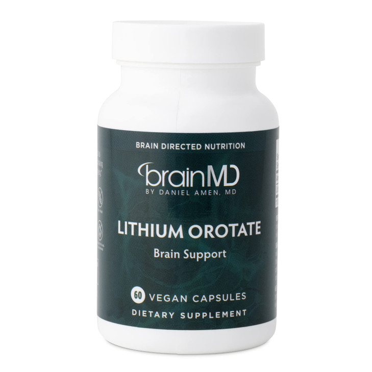 BRAINMD Dr Amen Lithium Orotate - 60 Capsules - Brain Support - Gluten Free - 60 Servings