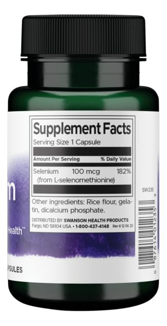 Swanson Selenium (L-Selenomethionine) 100 mcg 200 Capsules