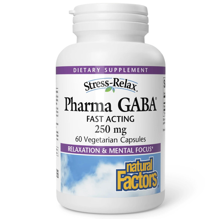 Natural Factors Pharma GABA - Dietary Supplement Supports Calm Sleep & Sleep Quality - Natural, Fast-Working Supplement Aids Focus & Brain Health - 6