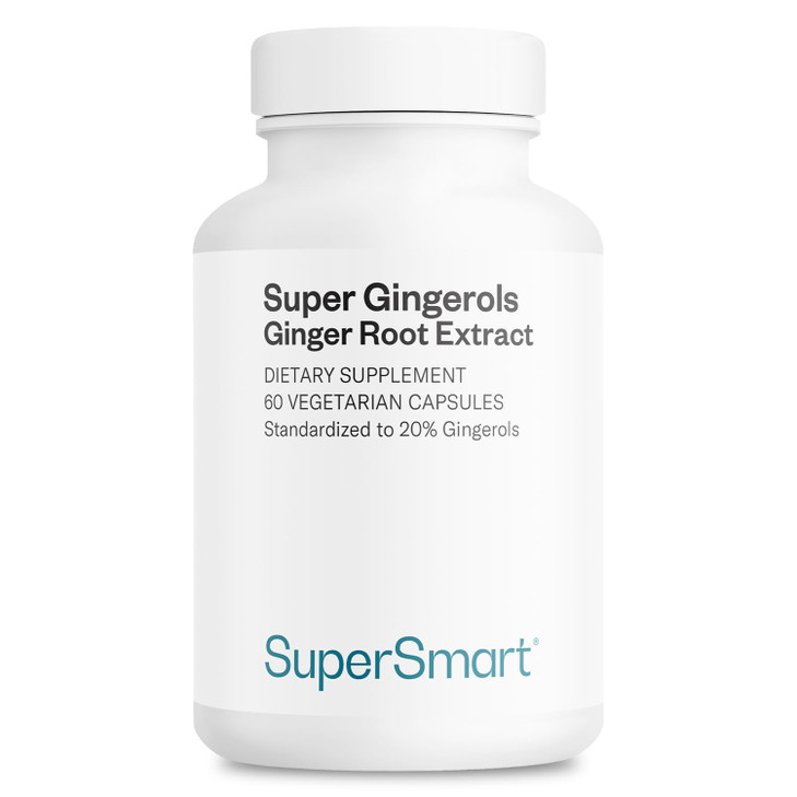 Supersmart - Super Gingerols 400mg per Day (High Potency 20% Gingerol) - Ginger Root Extract Supplement | Non-GMO & Gluten Free - 60 Vegetarian Capsu