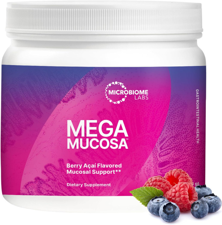 Microbiome Labs MegaMucosa Gut Health Powder - Digestive Supplement with Complete Mucosal Support for Healthy Gut & Immune Function - Dairy-Free Immu