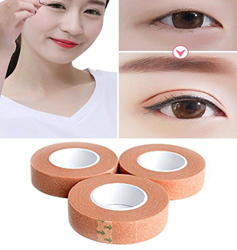 3 Rolls 12.5mm/0.49'' Skin Color NaturalPaper Invisible Slim Single Sided Double Eyelid Tape Self-Adhesive Eyelid Stickers Instant Eye Lift Strips