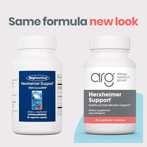 Allergy Research Group Herxheimer Support - Turmeric Boswellia Supplement with CurcuWIN, Curcuminoids and Pure Boswellia Extract for Women & Men, Det