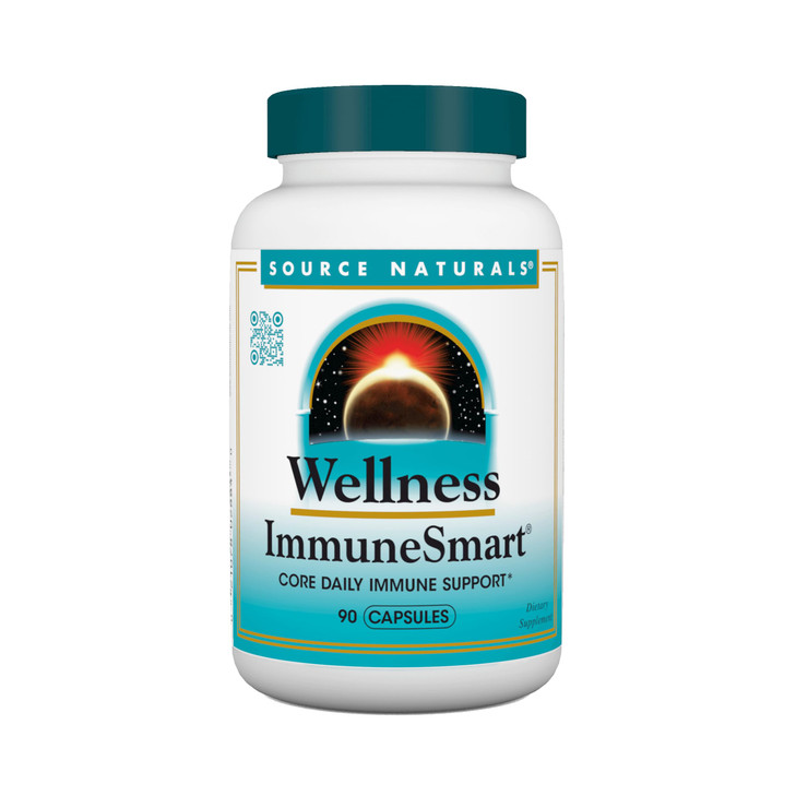Source Naturals Wellness ImmuneSmart - for Core Daily Immune Support*, with Vitamins A, C, and D, Zinc, Elderberry, Echinacea, Andrographis, Turkey T
