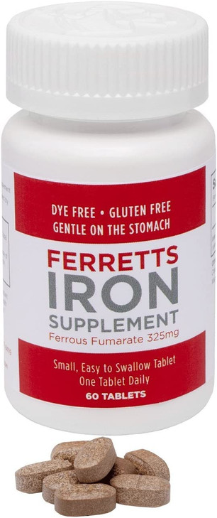 Ferretts Tablets Iron Supplement (325 mg Ferrous Fumarate) (Pack of 3)