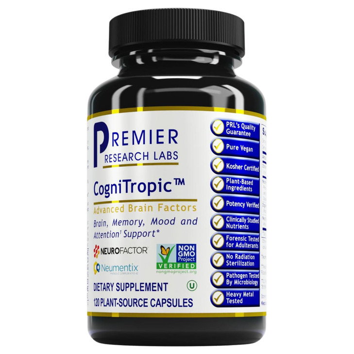 Premier Research Labs Cognitropic - Brain Supplements for Memory and Focus, Focus Supplement, Brain and Memory Power Boost, Clarity Vitamins for Brai
