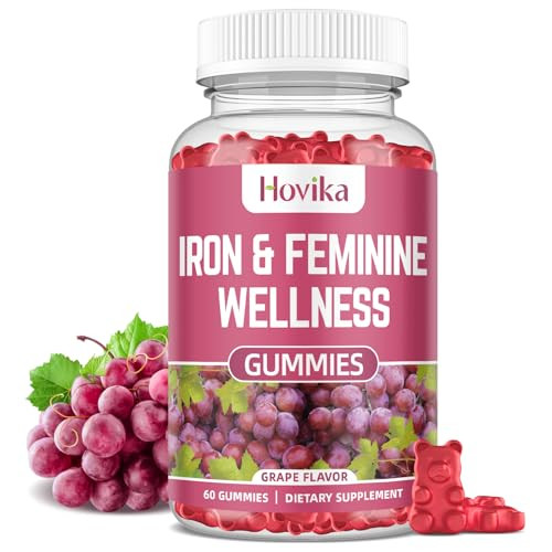 Iron & Hormone Balance for Women Gummies, 40mg Iron Supplement Anemia with multivitamin for Women, Zinc, Selenium, Iodine - for Iron Deficiency - Nat