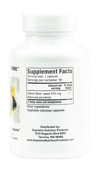 Supreme Nutrition Mucuna Supreme, 90 Pure Cowhage Vegetarian Capsules