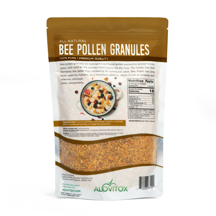 Alovitox Bee Pollen Granules 16 Oz | 100% Pure, Fresh Raw Bee Pollen | Superfood Packed Bee Pollen with Antioxidant, Protein, Vitamins & More | Nutri