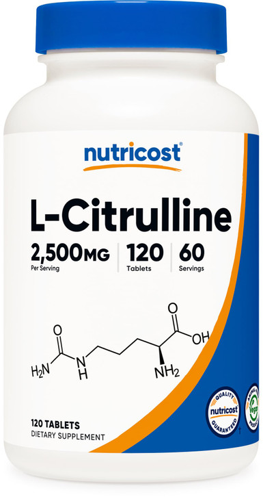 Nutricost L-Citrulline 2500mg Per Serving, 60 Servings, 1250mg Per Tablet, 120 Tabs - Non-GMO and Gluten Free Supplement