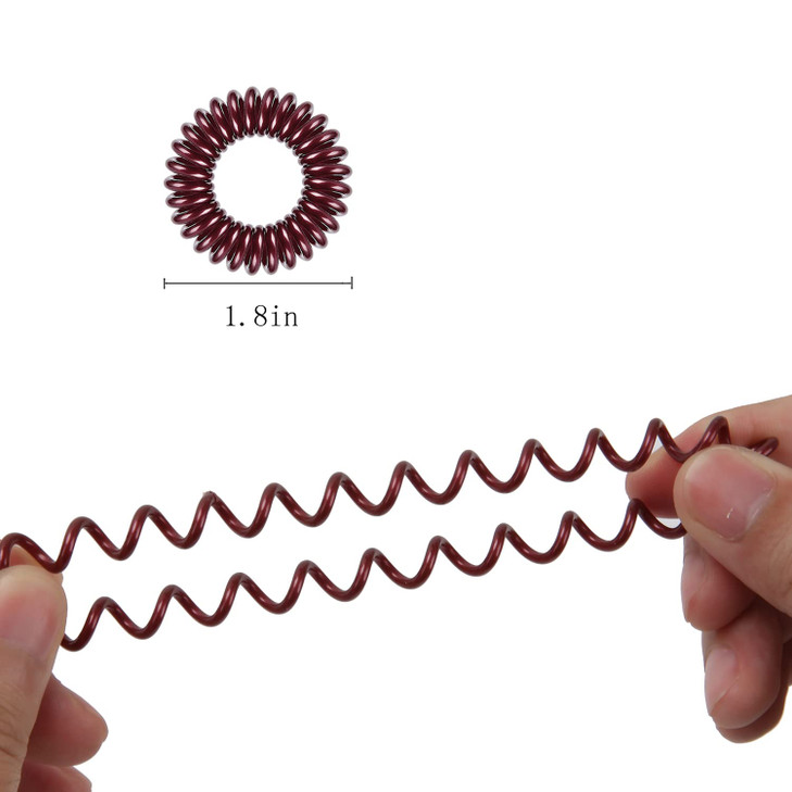 Spiral Hair Ties - Waterproof No Crease Coil Hair Ties - No Crease Hair Tie - Phone Cord Hair Ties for Thick Hair, for women Ponytail Holder Elastics