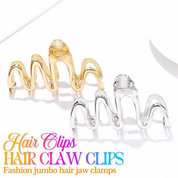 Fashey Hair Claw Clips Gold Metal Hair Clips Large Hair Claws Hair Accessories for Women