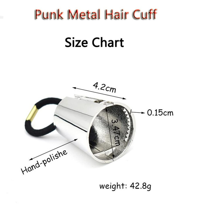 2PCS Metal Circle Hair Cuff Elastic Hair Band Hair Ties Ponytail Holder Buckles Hair Rope Hair Wrap Accessories Punk Hair Rings for High Ponytail(Gol