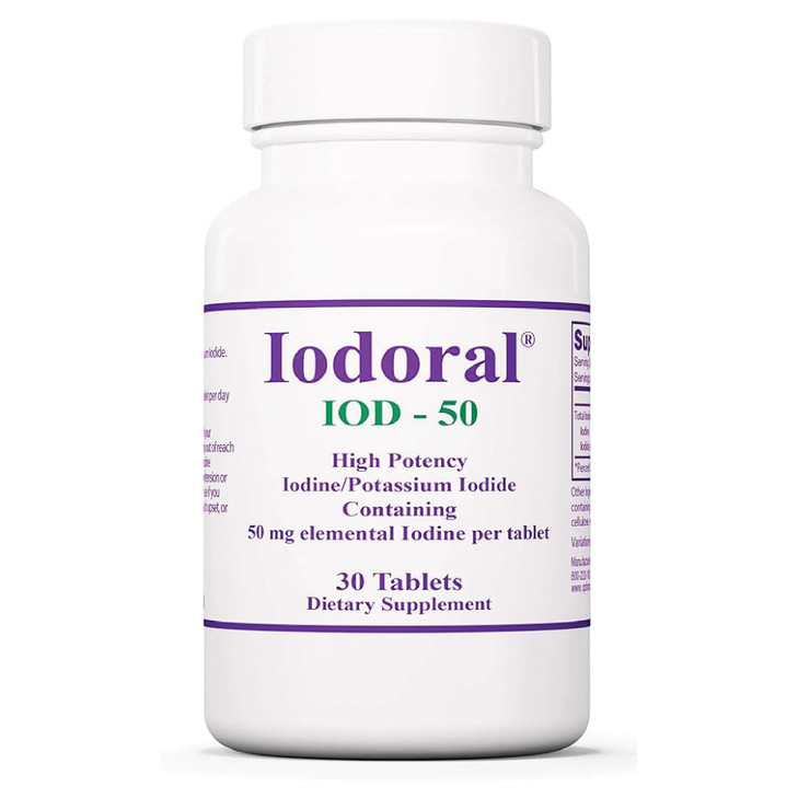 Optimox Iodoral 50 mg Supplement - Potassium Iodide Tablets, Thyroid Support, Daily Vitamins and Minerals, Lugol's Iodine Solution - 30 Count.