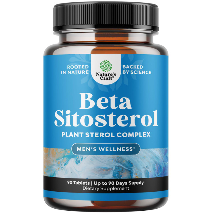 Natures Craft Plant Sterols Complex with Beta Sitosterol - 500mg Beta-Sitosterol Sterols and Stanols Supplement for Prostate Support - Prostate Healt