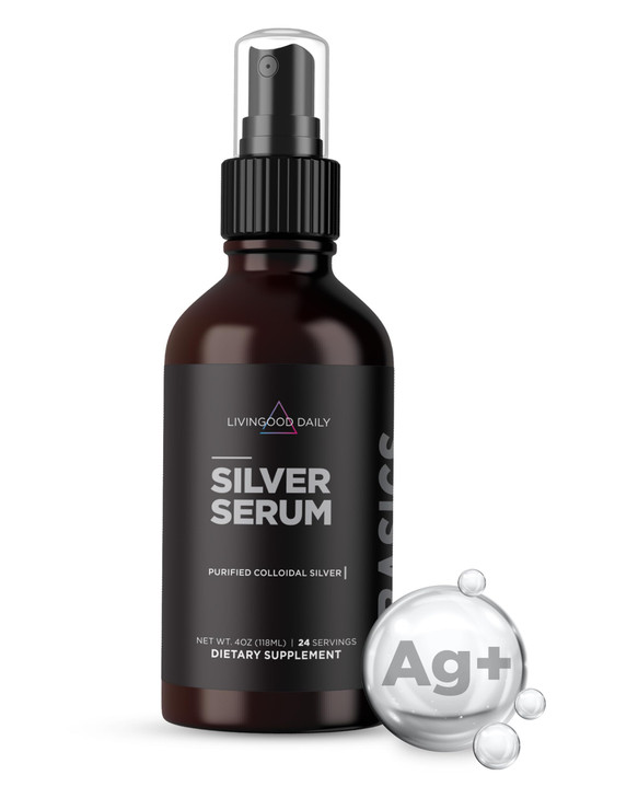 Livingood Daily Colloidal Silver Liquid Spray, Purified Silver with Deionized Water for Daily Wellness Support, Oral Hygiene, Skin Care, Throat & Sin