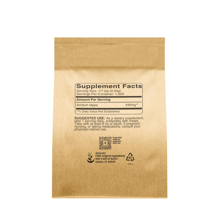 Pure Original Ingredients Burdock Root Extract (1lb) Lab-Verified, Non-GMO