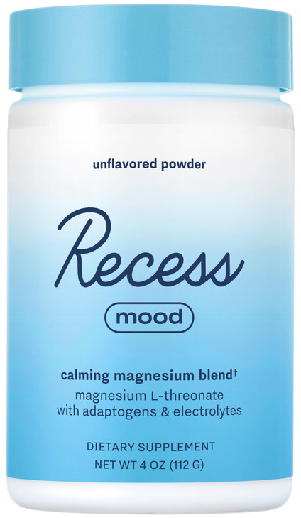 Recess Mood Powder, Calming Magnesium L-Threonate Blend with Passion Flower, L-Theanine, Electrolytes, Magnesium Calm Support Powder Supplement - Unf