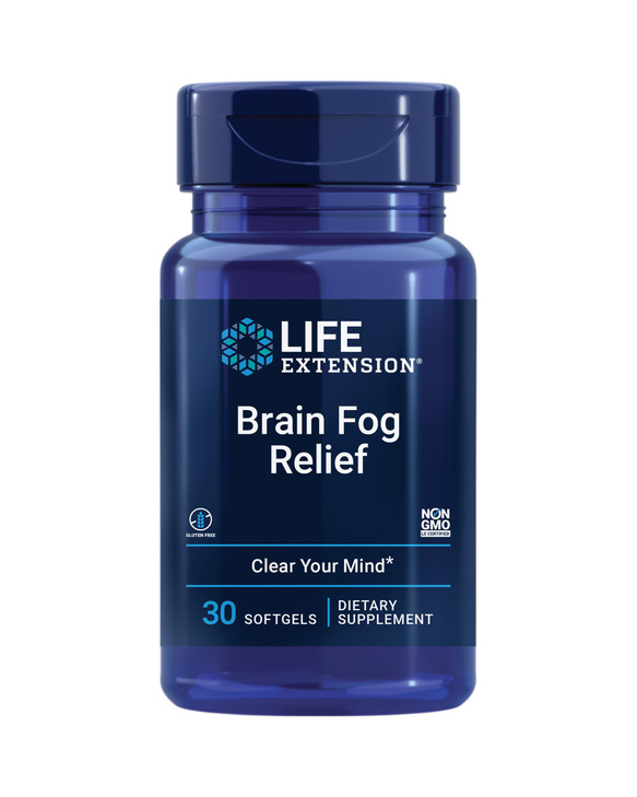 Life Extension Brain Fog Relief, Mango Leaf Extract, standardized Peppermint Oil, nootropic Brain Supplement for Clarity and Focus, Fast-Acting, Caff