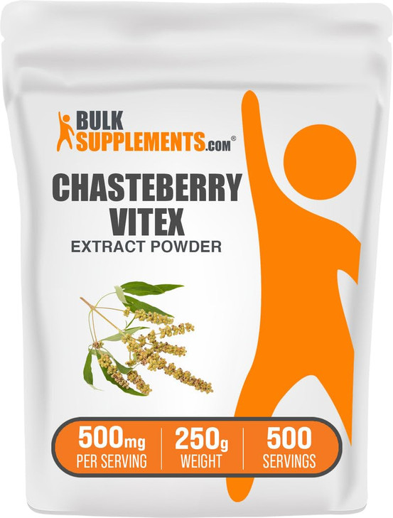 BulkSupplements.com Chasteberry Extract Powder - Chasteberry Sourced from Vitex Berry, Herbal Supplement - Vegan & Gluten Free, 500mg per Serving, 25