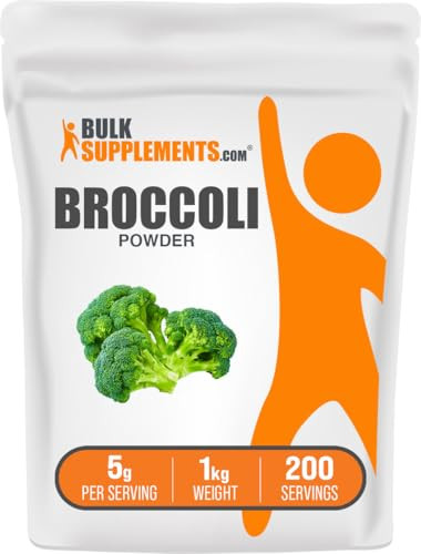BulkSupplements.com Broccoli Powder - Broccoli Floret & Stalk Powder, Sulforaphane Supplement - Vegan & Gluten Free, 5g per Serving, 1kg (2.2 lbs) (P