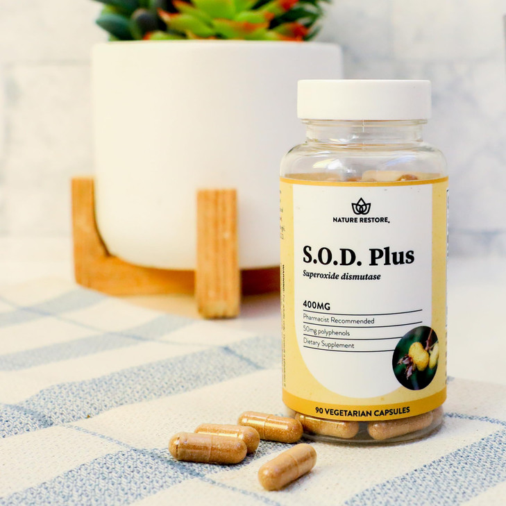 Nature Restore S.O.D. Superoxide Dismutase Supplement, 4,000 IU SOD-Like Activity, Vegan, 90 Capsules, Non-GMO, Gluten Free