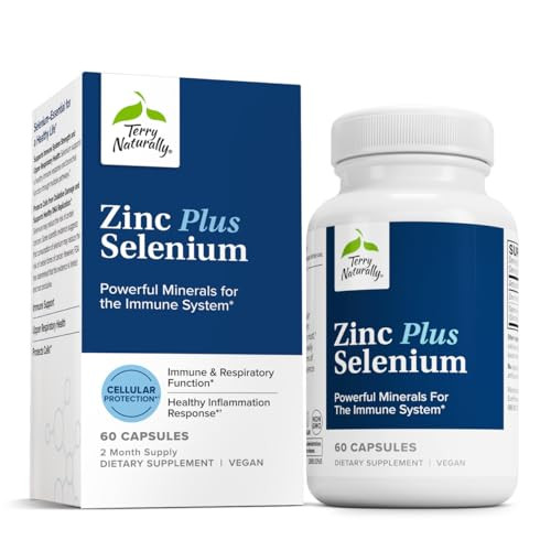 Terry Naturally Zinc Plus Selenium - Immune & Respiratory Health Supplement - Mineral Supplement with Zinc Bisglycinate Chelate - Formula with Seleni