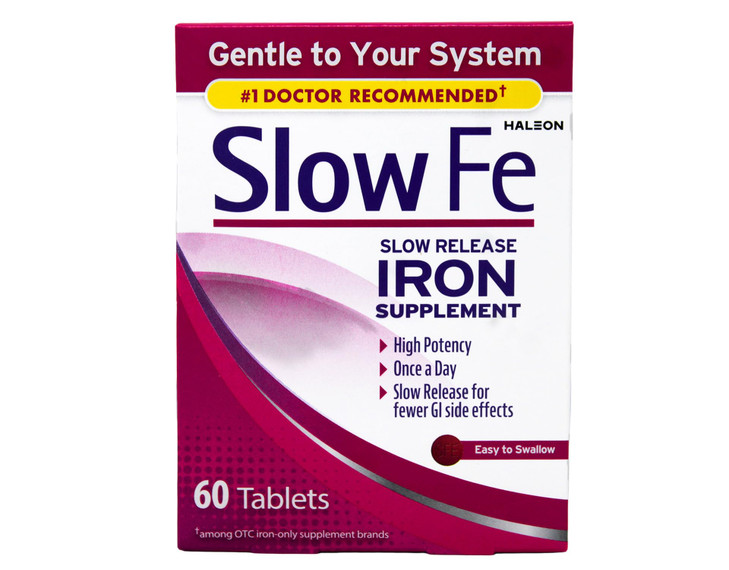 Slow Fe, High Potency Iron 45 mg, Slow Release - 60 Tablets - Pack of 2