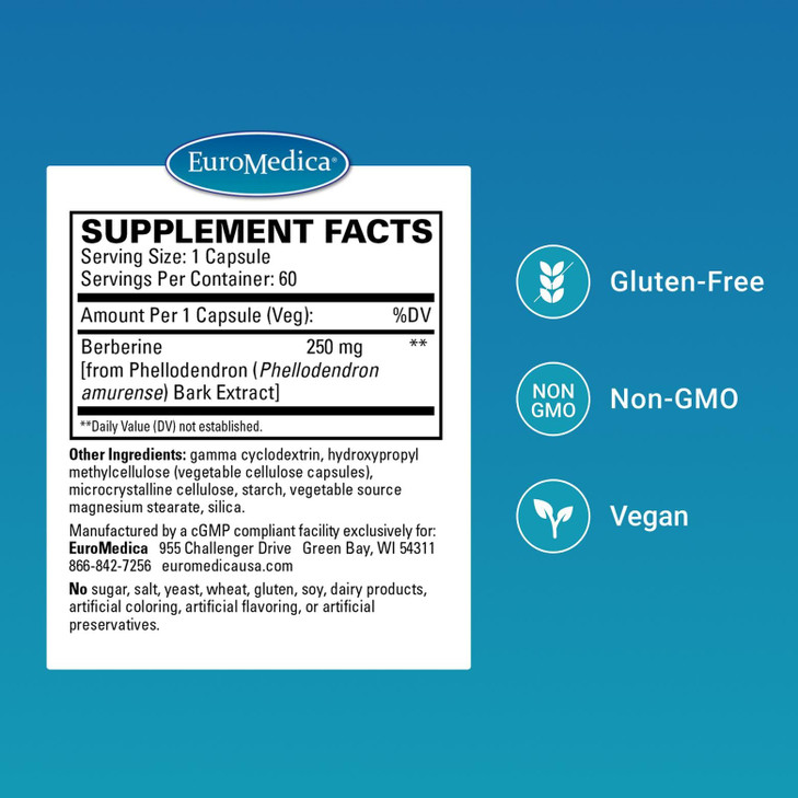 EuroMedica Ultra Absorption - Brain & Liver Health Support Supplement - Ultra-Absorption Support Supplement with Indian Barberry Root Extract - Vegan