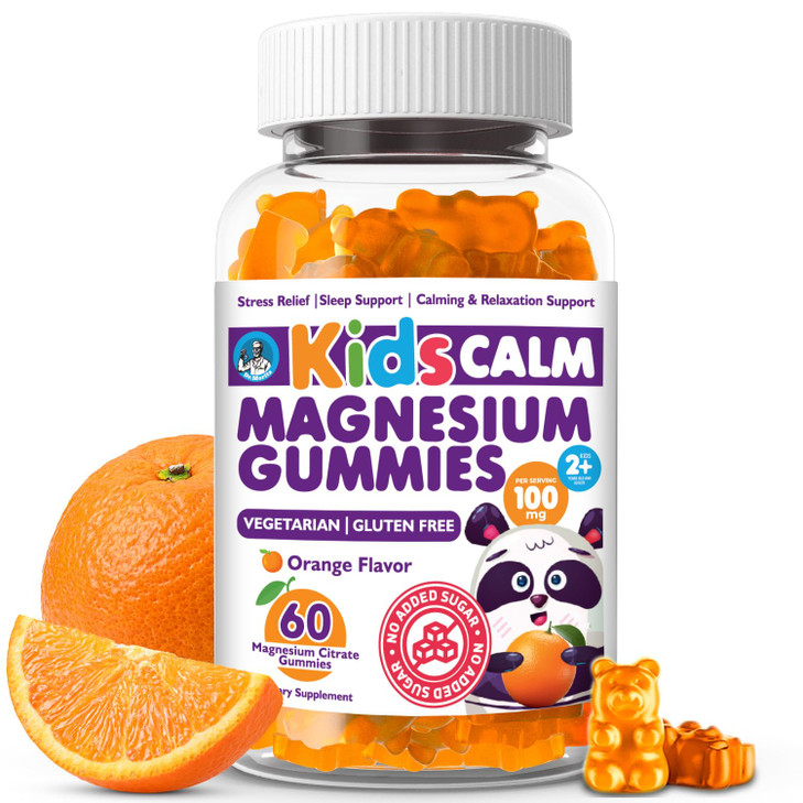 Dr. Moritz Calming and Relaxing Kids Magnesium Gummies, Non-GMO and Low Sugar Magnesium Kids Chewy Supplements, Sleep Gummies Kids, Orange Flavor