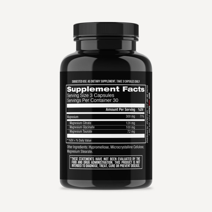 Jocko Fuel Magnesium Complex Supplement - Magnesium Glycinate, Citrate, & Taurate Capsules Dietary Supplement for Muscle Recovery & Relaxation, Heart