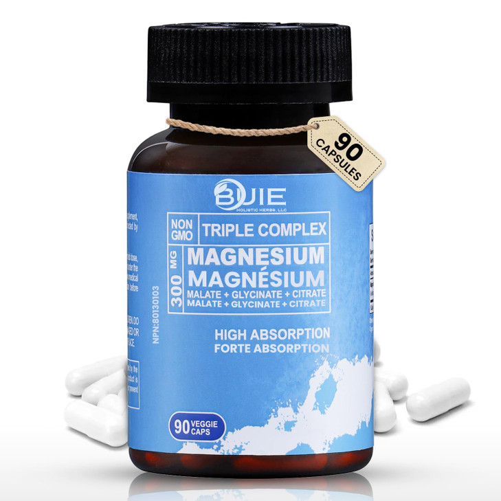 Triple Complex Magnesium 300mg | High Absorption Magnesium Glycinate, Citrate & Malate Supplement | Supports Muscle Function, Metabolism & Heart Heal
