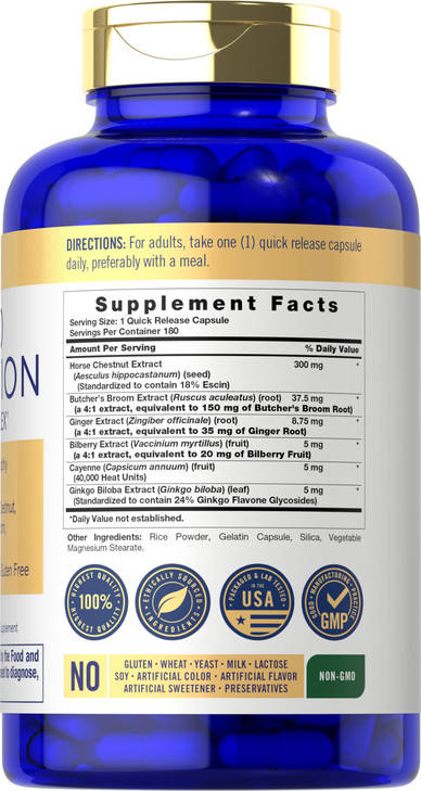 Carlyle Blood Circulation Supplement | 180 Capsules | Supports Healthy Circulation | Non-GMO, Gluten Free