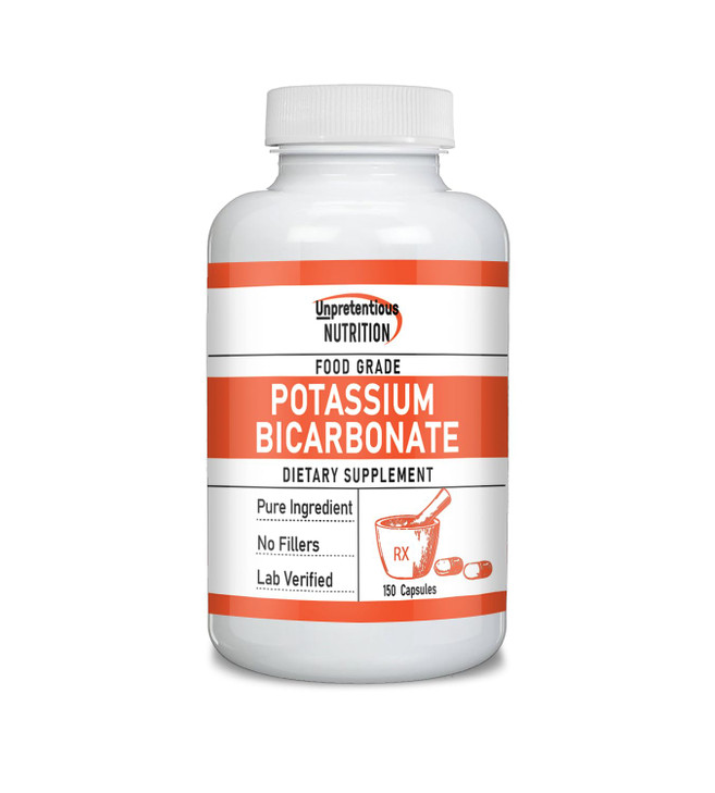 Unpretentious Potassium Bicarbonate (150 Caps), Dietary Supplement, No Fillers, Lab Verified