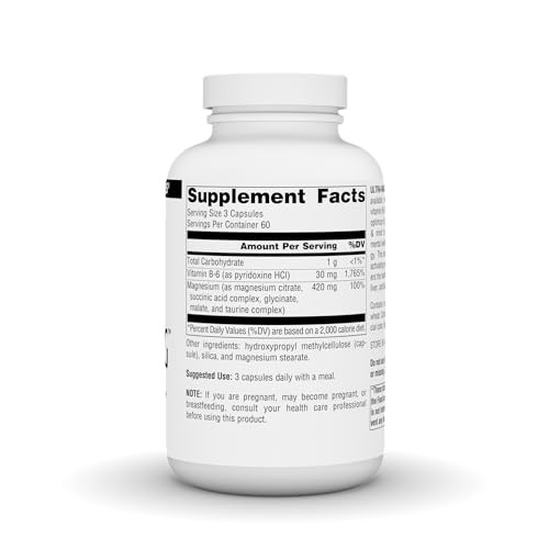 Source Naturals Ultra-Mag, Vegan Dietary Supplement, 5-in1 Bioavailable Magnesium, Relaxes Muscles & Calms Nerves*, Vegan Capsules (180)