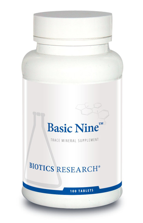 Biotics Research Basic Nine Whole Food Sourced Rare Trace Minerals, Phytochemically Bound, Includes Antioxidants SOD and Catalase, 100 Tablets