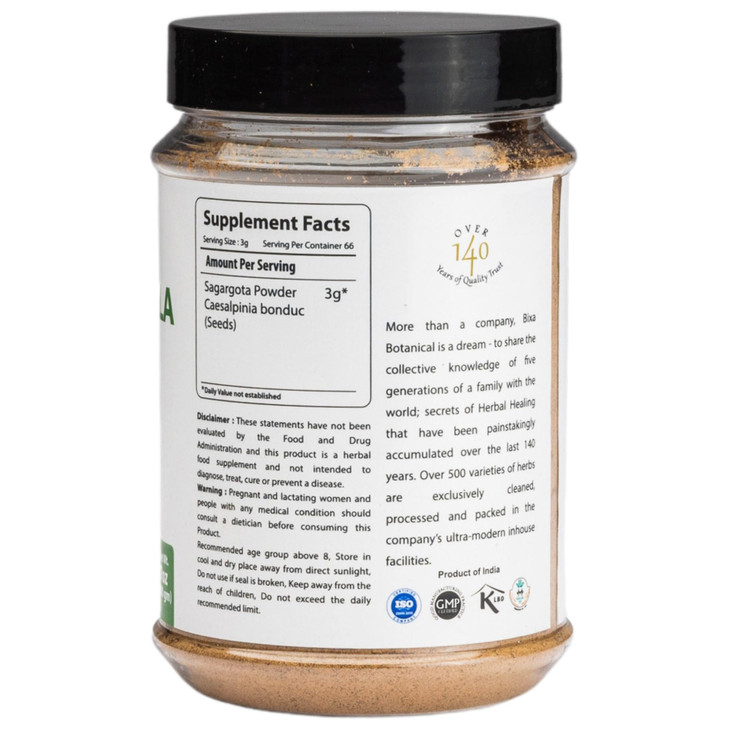 bixa BOTANICAL Ayurvedic Natural Herbal Supplement Bonducella Seed Powder (Sagargota/Kalarchikai) Pure Authentic Premium Quality| 7 Oz- 200g